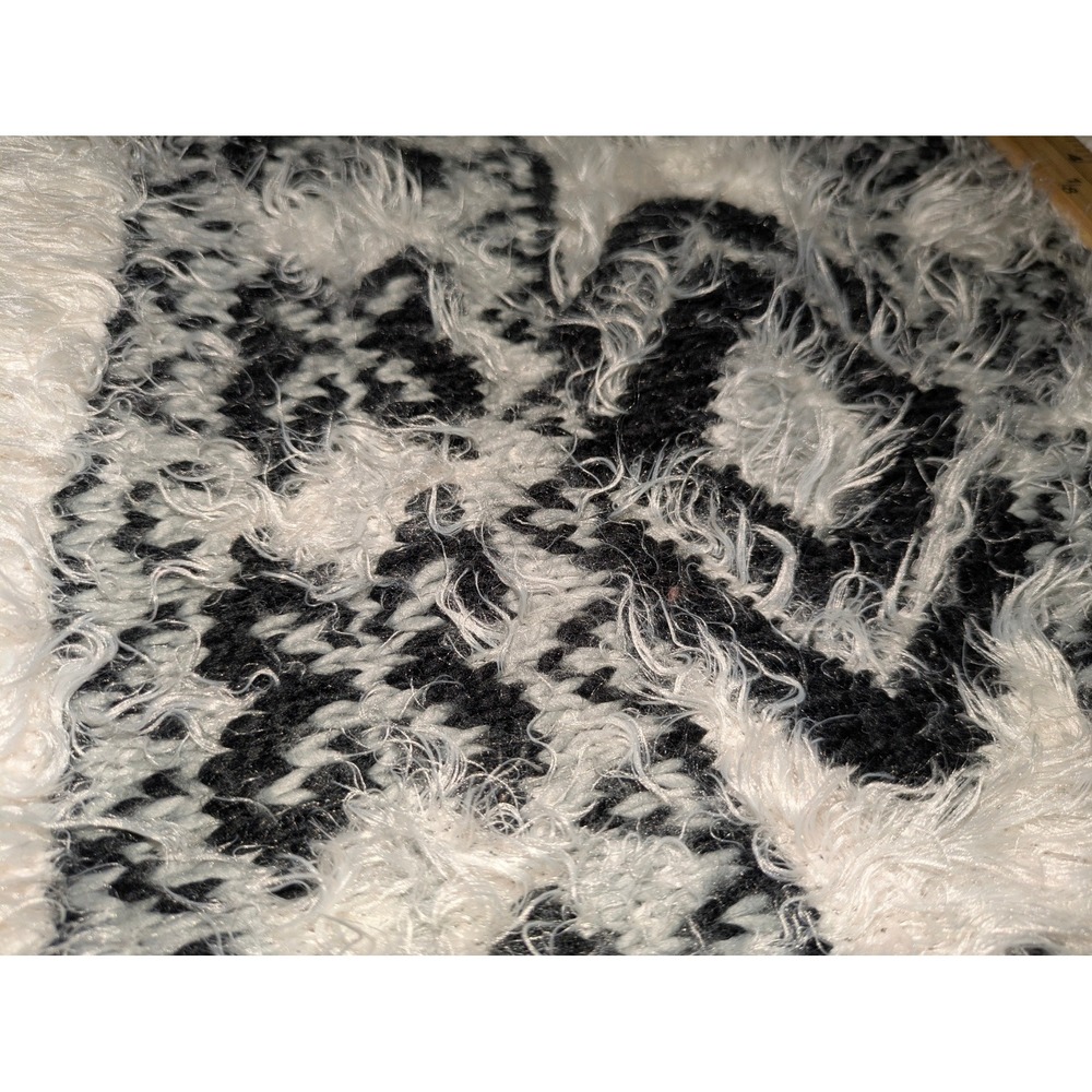 ExpressFaux Fur Knit Infinity Scarf Ivory Black Cozy Winter Neck Warmer OS - Picture 5 of 7